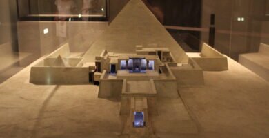Ancient Egyptian pyramids in the desert