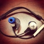 Bluetooth headphones on a table