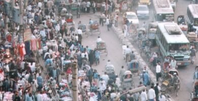 City traffic on a busy street