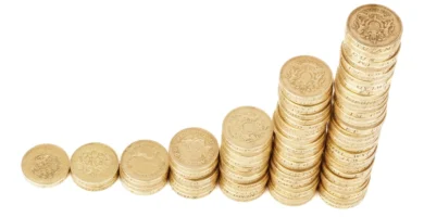 Coins stacked in ascending order symbolizing investing