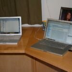 Laptop on a home office desk