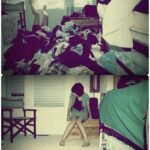 Messy cluttered room with items scattered