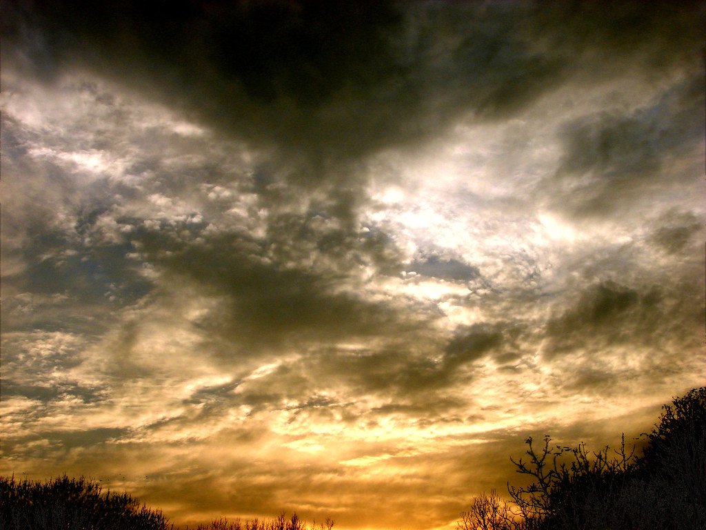 Stormy sky with clouds forming