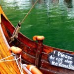 Viking ship in a fjord