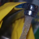 Water running from a tap
