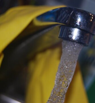 Water running from a tap