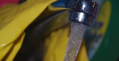 Water running from a tap