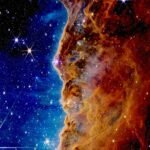 Cosmic Cliffs in the Carina Nebula, captured by the James Webb Space Telescope
