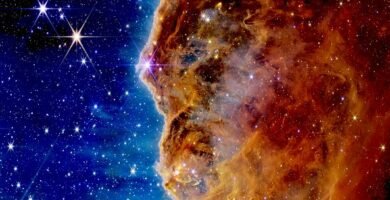Cosmic Cliffs in the Carina Nebula, captured by the James Webb Space Telescope