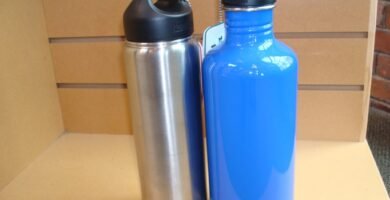Stainless steel insulated water bottles side by side