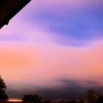 Meteor shower streaking across the night sky