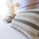 White pillow on a bed