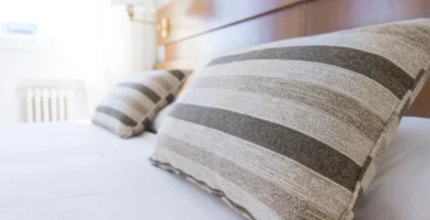 White pillow on a bed