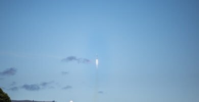 NASA rocket lifting off during a space mission