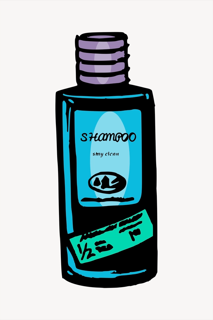 Shampoo bottle illustration, related to hair care