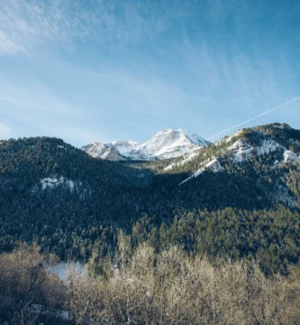 Snow-covered mountain peak