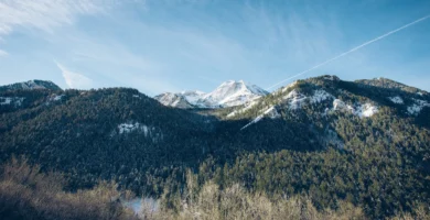 Snow-covered mountain peak