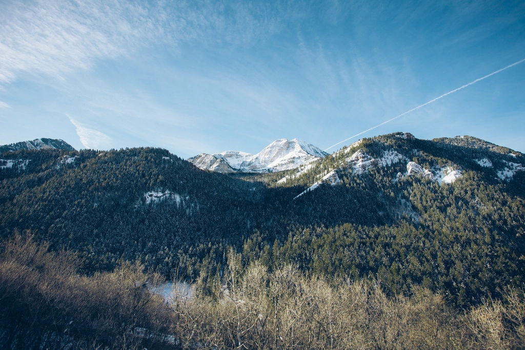 Snow-covered mountain peak