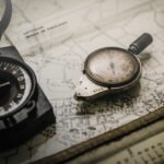 Old nautical compass