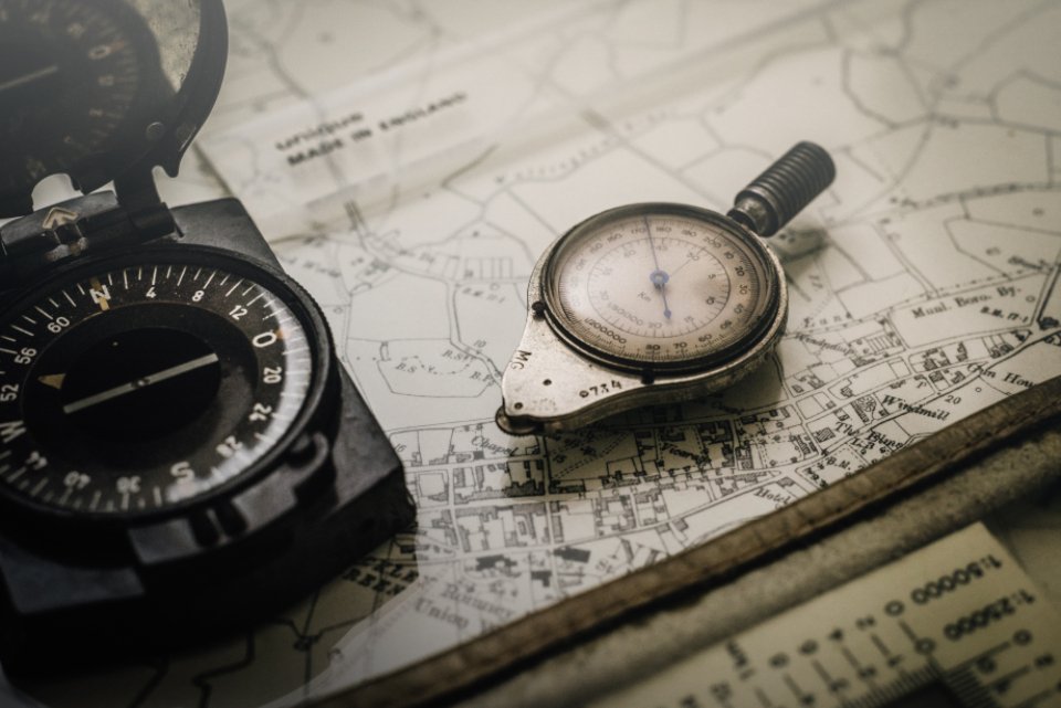 Old nautical compass